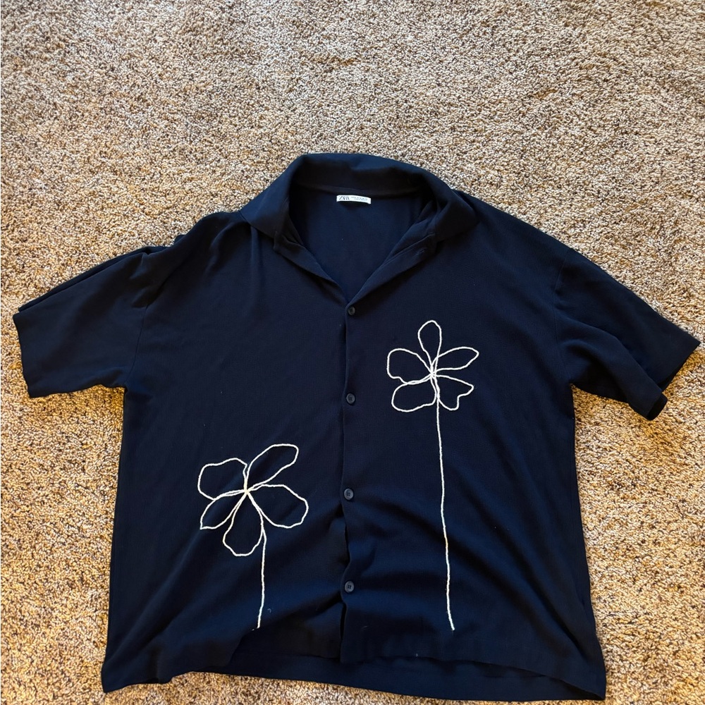 Men's Zara waffle dress shirt